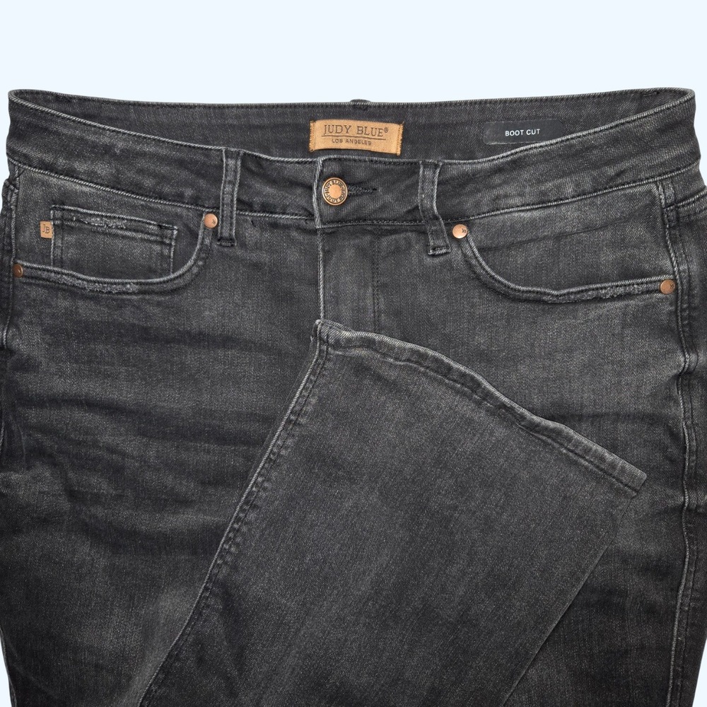Judy Blue Boot Cut Jeans Black Faded High Rise Denim 16W Regular JB88787